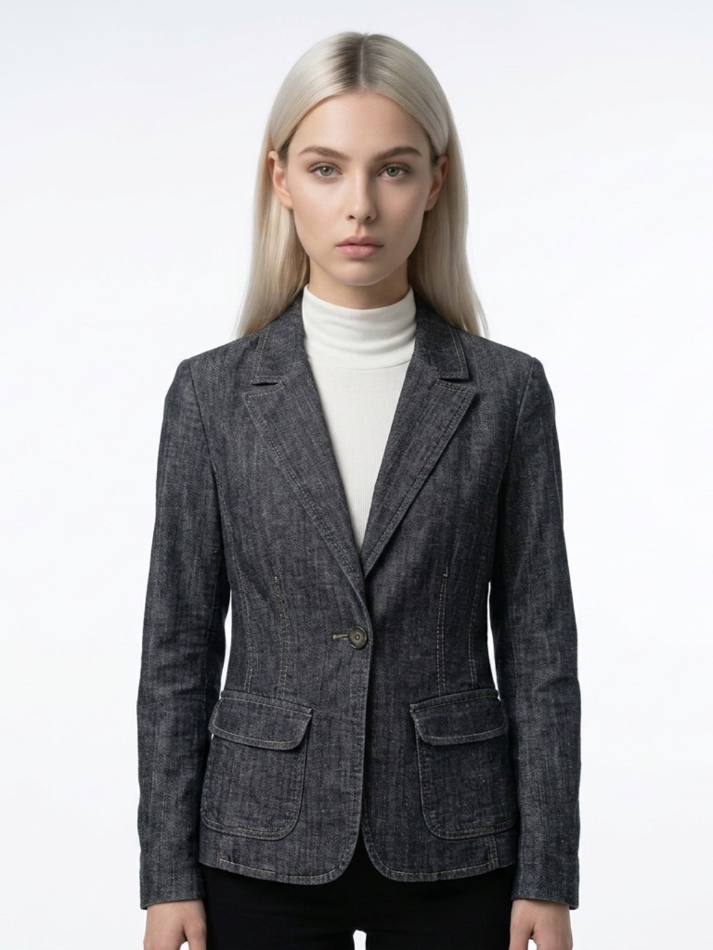 Jacob Denium Tailored Single-Button Blazer